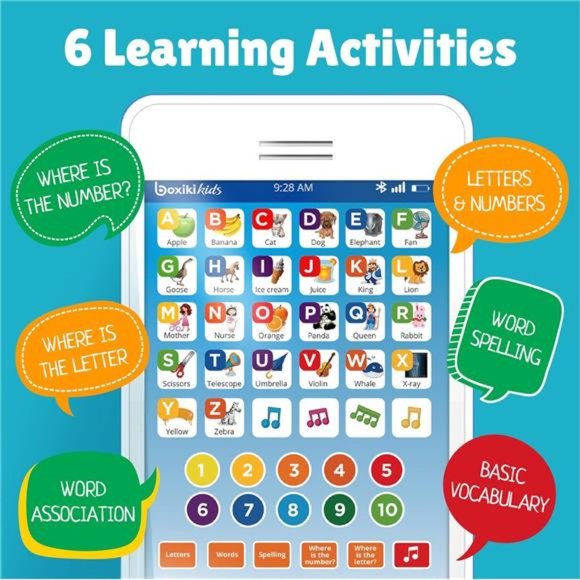 6-in-1 Kids Phone Toy: Educational Toys for Kids, Kids Table (White/Blue) - Picture 4 of 6